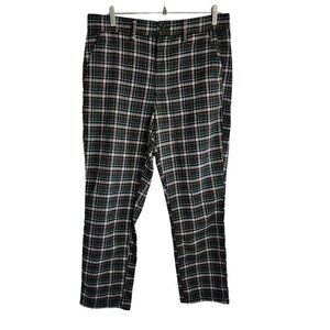 American Eagle Colorful Dark Plaid Super Hi-Rise Skinny Trouser Pants
